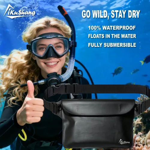 Miniatura 2 de Riñonera impermeable para teléfono – Bolsa seca sumergible de 32 pies con triple cierre de cremallera, cartera de pasaporte con pantalla táctil