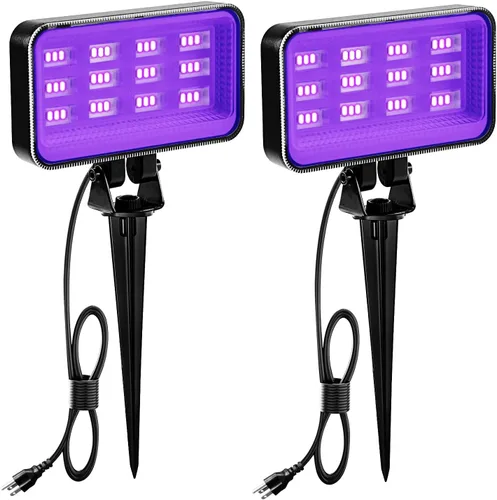 Foco de luz negra de 30 W para exteriores, LED de alta potencia, luces negras para exteriores, IP66, impermeable, luz negra, 395 nm, luces con