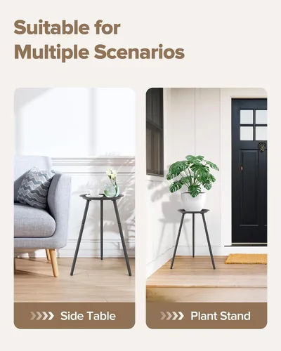 Miniatura 5 de Soporte alto para plantas de interior, soportes de metal para plantas de interior de mediados de siglo, mesa de altura ajustable para macetas