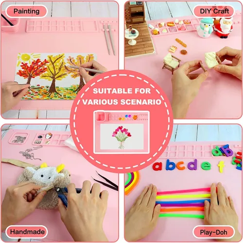 Miniatura 3 de Tapete de Silicona para Manualidades, 20"×16" Tapete de Silicona para Manualidades y Pintura Plegable Hoja Antiadherente para Manualidades Pintura