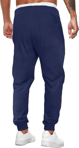 Miniatura 2 de Renaowin Pantalones deportivos para hombre, ligeros, ajustados, con cordón en la cintura, con bolsillos, para entrenamiento, correr, gimnasio, a