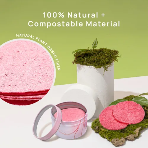 Miniatura 4 de AOA Studio 50 esponjas faciales comprimidas, esponjas cosméticas 100% naturales para limpieza facial, mascarilla exfoliante, quitar para maquillaje