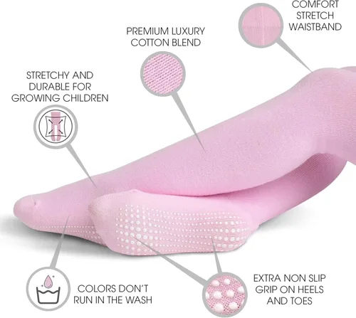 Miniatura 6 de LA ACTIVE Baby Girls Tights - Cozy Warm Cotton Cable Knit Winter Tights - Non-Skid Grip - Toddler Infant Newborn Kids