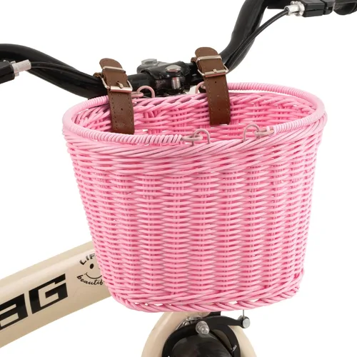 Miniatura 15 de Cesta de bicicleta para niños, canasta delantera para bicicleta para niños, pequeña cesta de mimbre para niños y niñas, cesta pequeña de mimbre