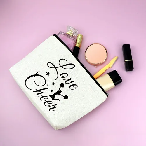 Miniatura 4 de Mxrymvu Regalo de animadora para mujer, bolsa de maquillaje de agradecimiento para alegría, Sigue tus sueños; Amor alegría