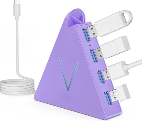 Miniatura 13 de Concentrador USB 3.0, JoyReken Separador USB de 4 Puertos para Laptop, Adaptador de Teclado y Mouse para PS4 Compatible con Xbox, PC, MacBook, Rosa