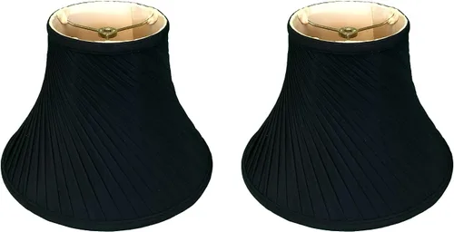 Miniatura 11 de Royal Designs - Pantalla básica para lámpara, diseño de pliegues retorcidos, 6 x 12 x 9 pulgadas, negro/oro, BS-717-12BLKGL