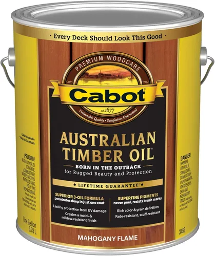 Miniatura 13 de Cabot Aceite de madera australiana para manchas y protector de madera, teca miel, 1 cuarto de galón