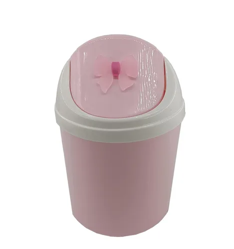 Miniatura 5 de Mini cubo de basura rosa para niñas con lazo rosa (resina Bownot)