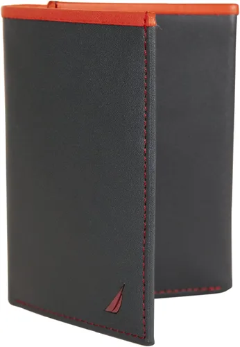 Miniatura 67 de Nautica Men's Trifold Wallet RFID Blocking Protection ID Window Card Slots Genuine Leather Durable