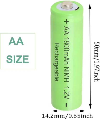 Miniatura 7 de 12 baterías recargables Ni-MH 1.2V AA 1800mAh doble A, precargadas para ratones inalámbricos, reloj despertador, luces solares de jardinería al aire