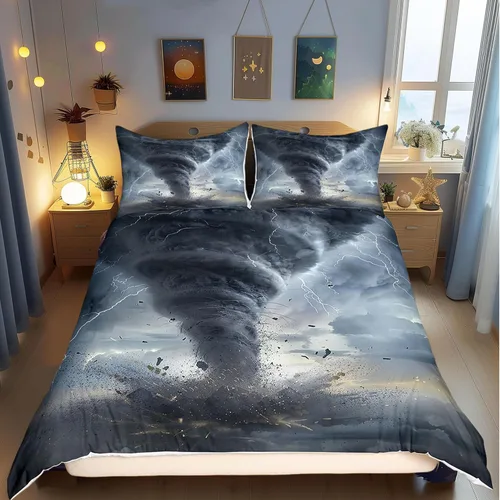 Miniatura 24 de Funda de edredón con estampado de extraterrestre, juego de ropa de cama de nave espacial para niños y niñas, decoración de habitación