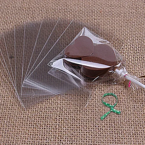 Miniatura 4 de Beasea Bolsas de celofán de 4 x 6 pulgadas, bolsas de celofán, 300 bolsas de violonchelo para piruletas con 4 colores mezclados, lazos