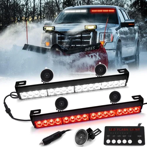 Miniatura 7 de Ediors barra de luces led de 16 pulgadas y 7 funciones, luz de emergencia, de advertencia para tráfico, luz de led estroboscópica con soportes