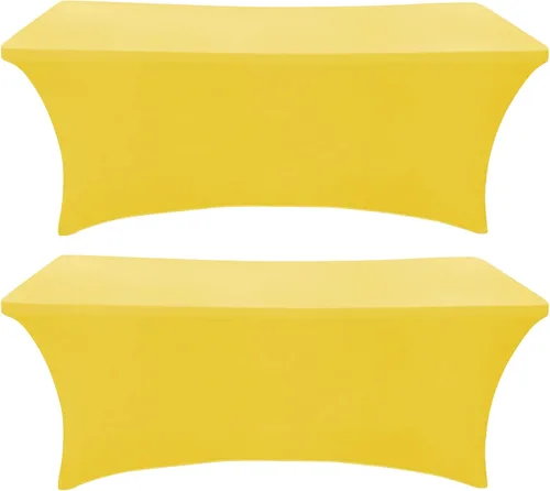 Miniatura 19 de SEPARO Paquete de 2, Cubierta de Mesa de Spandex Fucsia de 8 Pies, Mantel Rectangular Ajustado Estirable de 6 pies, Sin Arrugas para Fiestas, Ferias