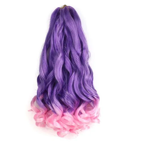 Miniatura 16 de Cabello rizado francés para trenzar de 12 pulgadas, 8 paquetes de cabello rizado preestirado para trenzas de caja, rizos franceses, trenzas