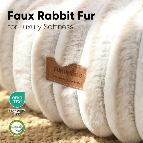 Miniatura 3 de FUKUMARU Cama para Perros, Camas Calmantes en Forma de Dona para Cachorros Ansiosos, Cama Moderna y Estética para Gatos con Estampado Degradado