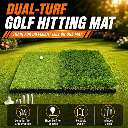 Miniatura 2 de Premium Golf Hitting Mat, 10mm Foam Padding with Rubber Backing Golf Mat, Golf Practice Mat for Indoor and Outdoor Training