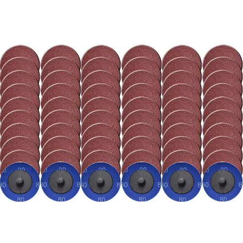 Tshya Disco de bloqueo de rollo de cambio rápido, 60 unidades de discos de lijado de grano 80 de 2 pulgadas, accesorios para amoladora de troquel