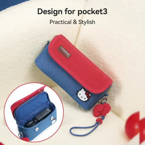 Miniatura 3 de Kuitmor Cómoda bolsa de almacenamiento para cámara de viaje compatible con DJI Osmo Pocket 3, forro suave que absorbe los golpes y correa