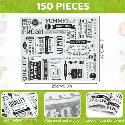 Miniatura 2 de 150 hojas de papel encerado, papel de periódico delicatessen para cestas de alimentos, 8.3 x 9.8 pulgadas, papel de envoltura de sándwich