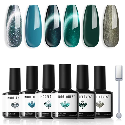 Miniatura 27 de modelones - Juego de 6 esmaltes en gel, tonos verano, rosa, rosa fuerte, rosa neón, blanco, magenta, de suave claro a oscuro,arte para amantes