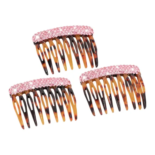 Miniatura 9 de 3 peines laterales brillantes para el cabello, hechos a mano, decoración de cristal, pequeños franceses, para mujeres y niñas, accesorios de peinado