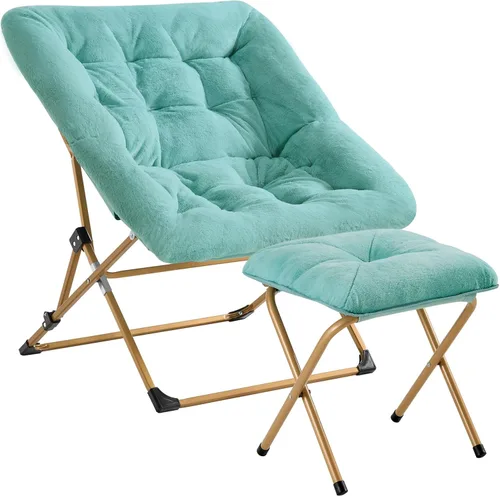 Miniatura 14 de OAKHAM Cómoda silla para adultos, suave piel sintética plegable para dormitorio, sala de estar, dormitorio, silla de lectura flexible