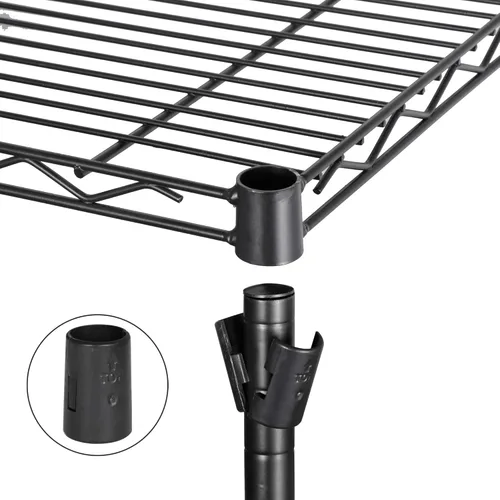Miniatura 4 de ZENY Estantería de almacenamiento ajustable de 4 estantes, estante de alambre organizador de acero, estante de almacenamiento con patas niveladoras