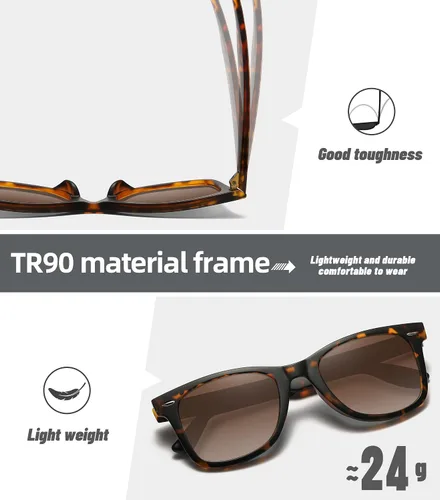 Miniatura 7 de MEETSUN Lentes de sol polarizados retro para mujeres y hombres, lentes de espejo clásicos para conducción, 100% protección UV (paquete de 3)