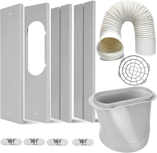 LEZIFU Kit de aire acondicionado portátil con manguera, sello de ventana ajustable con manguera de 5.9 pulgadas de diámetro y 59 pulgadas de