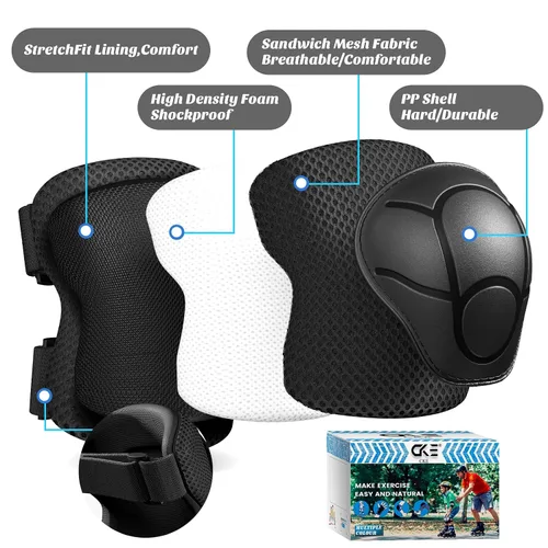 Miniatura 2 de Rodilleras para niños, rodilleras y coderas, conjunto de equipo de protección para niños y niñas con protectores de muñeca 3 en 1 para patinaje