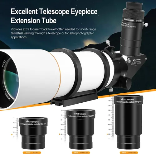 Miniatura 7 de Astromania Tubo de extensión adaptador de telescopio para ocular de 2 pulgadas, accesorios de telescopio de metal, tubo de extensión ocular