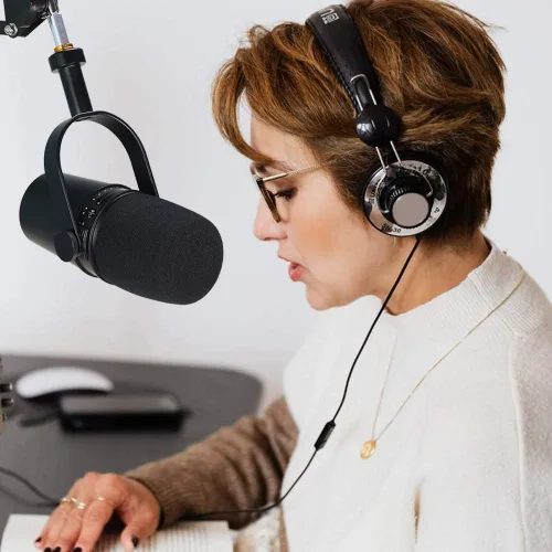 Miniatura 6 de SUNMON Shure MV7 Pop Filter - Cubierta de espuma para parabrisas de micrófono profesional compatible con micrófono Shure MV7 Podcast para minimizar