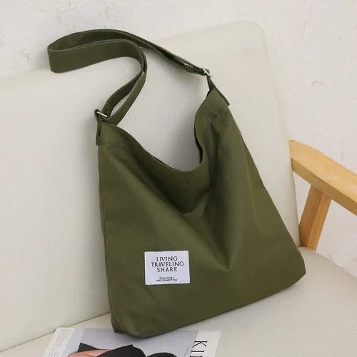 Miniatura 5 de Covelin - Bolso de hombro de lona para mujer, clásico, informal, estilo bohemio, bolso de mano o cruzado, tamaño grande
