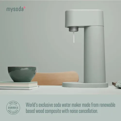 Miniatura 3 de Mysoda Woody Soda Streaming Machine - Máquina silenciosa de agua carbonatada robusta de aluminio de larga duración - Con botella de agua de 1 litro