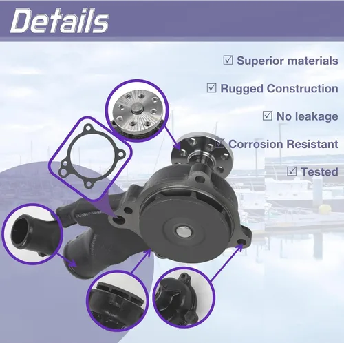 Miniatura 3 de 65142A1 Bomba de Circulación de Agua para Motor Marino con Junta para Motores MerCruiser OMC y Penta 2.5 3.0 4.0 L 884727 3854017 984360