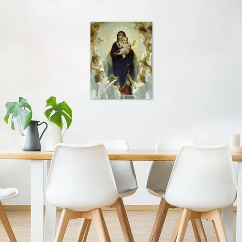 Miniatura 2 de LB Lienzo decorativo para pared, diseño de ángel y paraíso de Cristo Jesús en el cielo, impresiones en lienzo cristianas para sala de estar