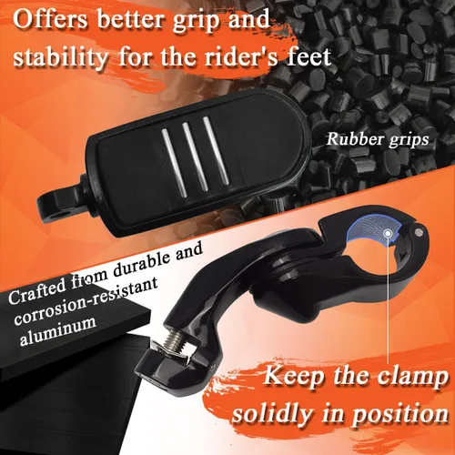 Miniatura 4 de FOVPLUE Estriberas de carretera de 1.25 pulgadas, clavijas ajustables en ángulo corto con soportes para Harley Touring Street Glide Electra Glide