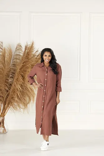 Miniatura 11 de Mud Pie Clemmy - Vestido largo para mujer, color óxido, talla M, Herrumbre