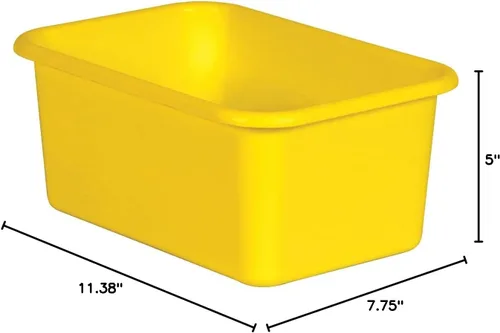 Miniatura 2 de Teacher Created Resources® Cubo de almacenamiento de plástico pequeño amarillo