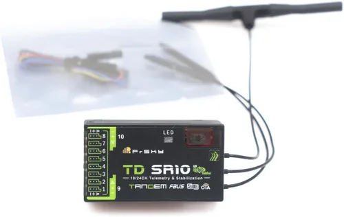 Miniatura 7 de FrSky TD SR10 Receptor de doble banda simultáneo 2.4GHz y 900MHz Estabilizador avanzado y telemetría Diseño de antena triple 10 puertos
