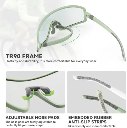Miniatura 5 de ROCKBROS Gafas de sol deportivas polarizadas para hombres y mujeres, gafas de ciclismo con protección UV