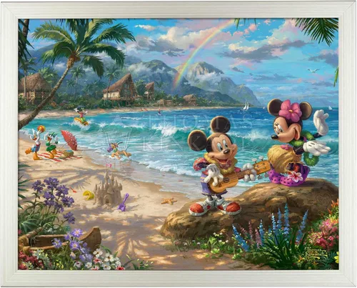 Miniatura 11 de Thomas Kinkade Studios Disney's Mickey and Minnie in Hawaii - Lienzo con envoltura de galería (8 x 10 pulgadas)