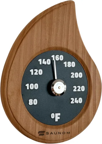 Termómetro de sauna de madera de alta calidad, números grandes, duradero y duradero, termómetro de sauna fácil de instalar Fahrenheit