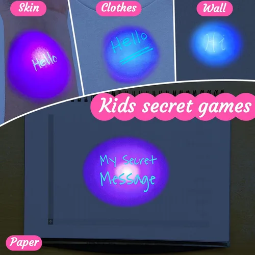 Miniatura 5 de 12 bolígrafos de tinta invisible y mini cuaderno, bolígrafo espía con luz UV para niños, bolígrafos de tinta que desaparecen para escribir mensajes