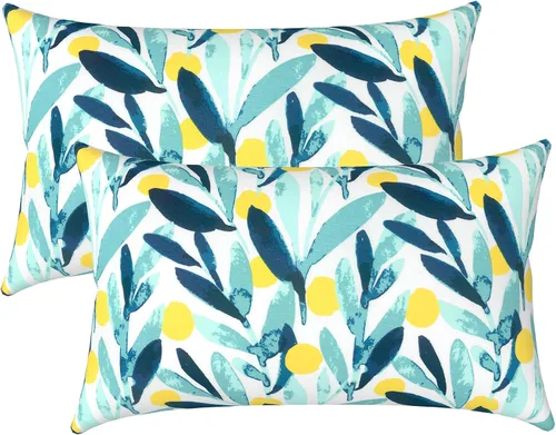 Miniatura 50 de LVTXIII Juego de 2 almohadas lumbares para patio, 12 x 20 pulgadas, resistentes a la decoloración, para exteriores con interiores, cojines lumbares