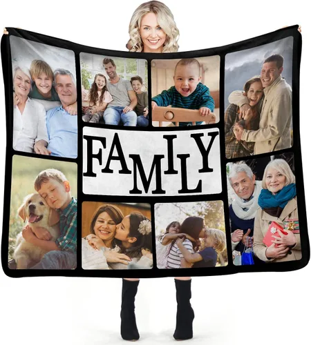 Miniatura 13 de Manta personalizada con fotos, texto, fotos personalizadas, mantas para adultos y niños, cumpleaños familiar, 1 foto, 50 x 40 pulgadas