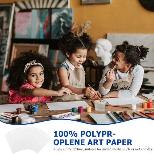 Miniatura 4 de Sabary 250 hojas de papel de acuarela a granel blanco prensado en frío, paquete de papel de acuarela para niños, pintura de boceto blanco, pintura