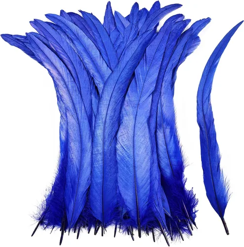 Miniatura 8 de iHUFeather Plumas de cola de gallo naturales, 50 plumas de cola de gallo de 10 a 12 pulgadas de largo, a granel para manualidades, disfraces